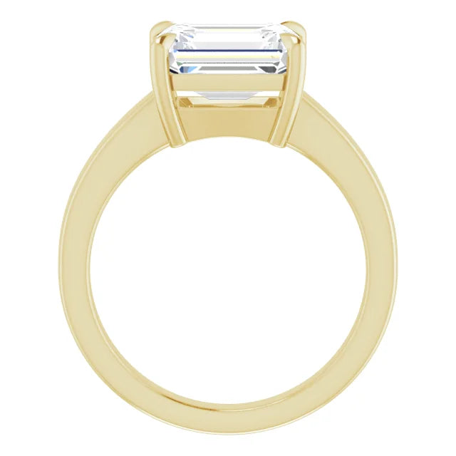 Yellow Gold Emerald Cut Solitaire Engagement Ring
