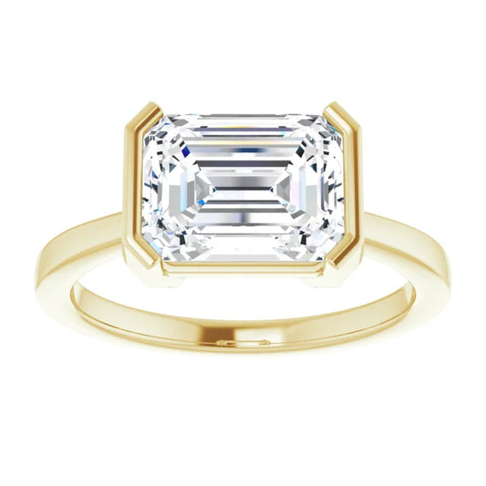 Yellow Gold Emerald Cut Solitaire Engagement Ring