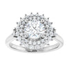 White Gold 14k White Gold Accented Fancy Halo Engagement Ring