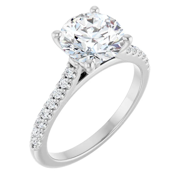 White Gold Round Engagement Ring