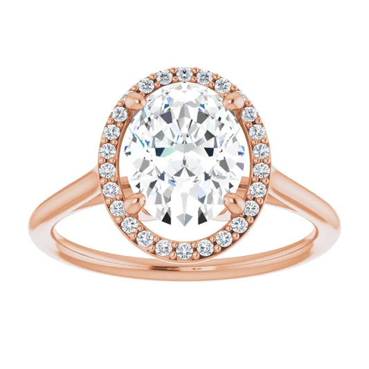 Rose Gold Oval Engagement Ring with Halo