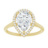 Yellow Gold Pear Engagement Ring with Halo
