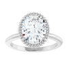 White Gold Oval Shaped Solitaire Engagement Ring