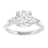 White Gold Round Three Stones Engagement Ring