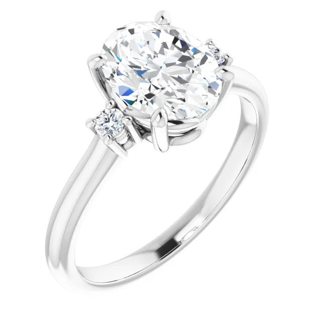 White Gold Oval Engagement Ring
