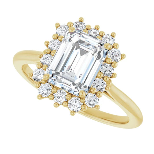 Yellow Gold Emerald Engagement Ring