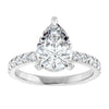 White Gold Pear Cut Engagement Ring With Hidden Halo