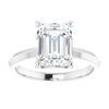 White Gold Emerald Cut Solitaire Engagement Ring