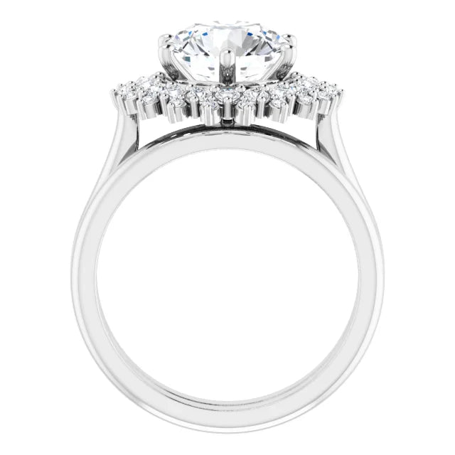 White Gold Pear Engagement Ring