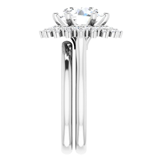 White Gold Pear Engagement Ring