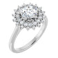 White Gold 14k White Gold Accented Fancy Halo Engagement Ring