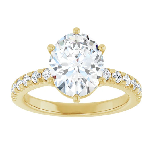 Yellow Gold Oval Shaped Engagement Ring