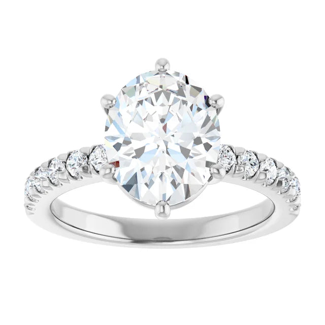 White Gold Oval Shaped Engagement Ring