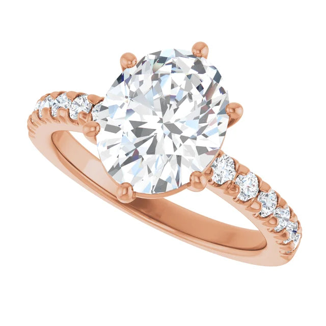 Rose Gold Oval Shaped Engagement Ring