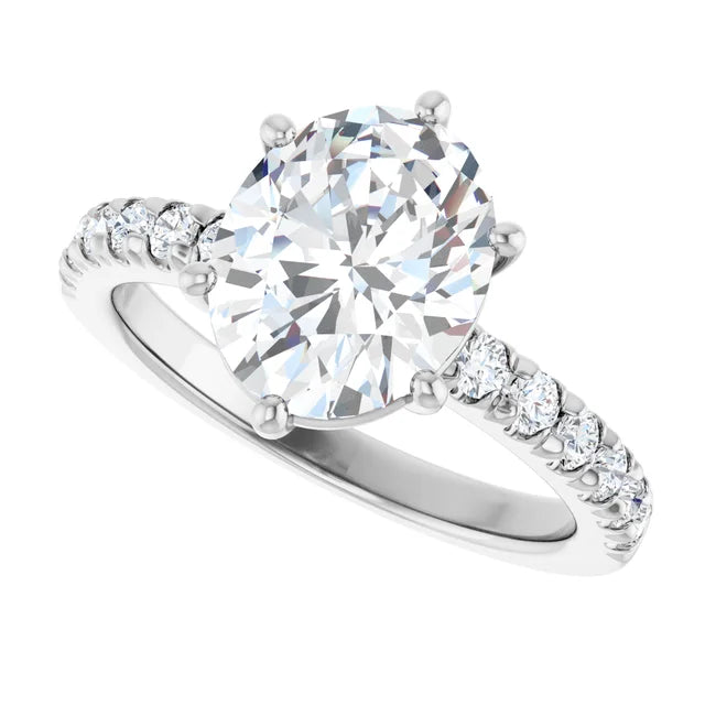 White Gold Oval Shaped Engagement Ring