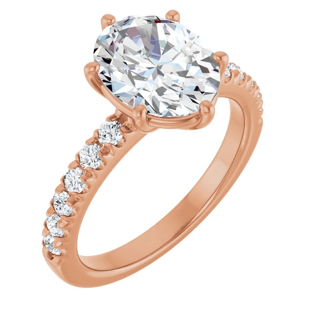 Rose Gold Oval Shaped Engagement Ring