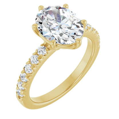 Yellow Gold Oval Shaped Engagement Ring