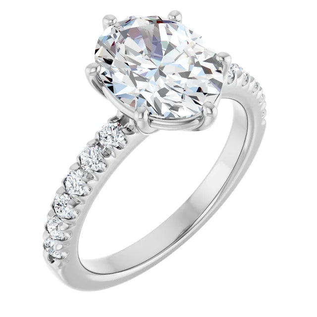 White Gold Oval Shaped Engagement Ring