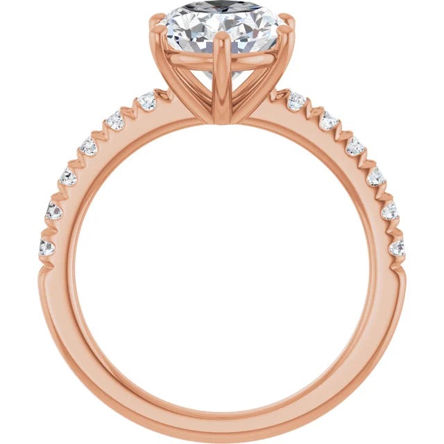 Rose Gold Oval Shaped Engagement Ring