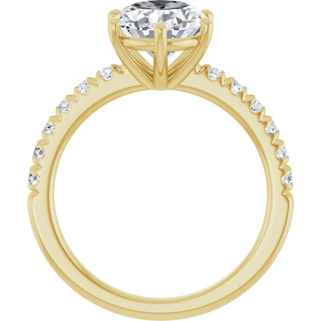 Yellow Gold Oval Shaped Engagement Ring