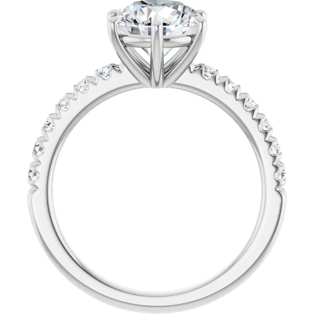 White Gold Round Shaped Engagement Ring