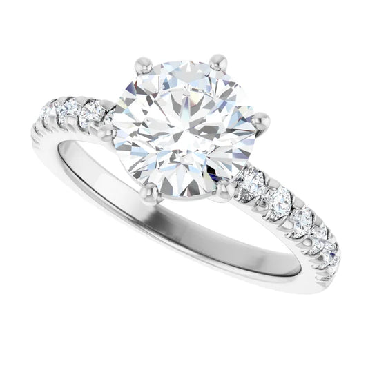 White Gold Round Shaped Engagement Ring