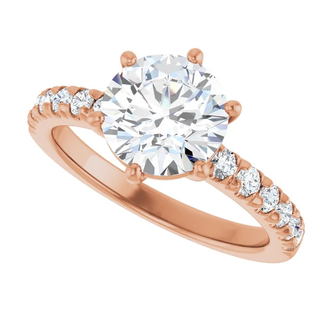 Rose Gold Round Shaped Engagement Ring