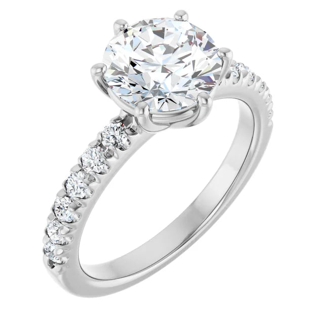 White Gold Round Shaped Engagement Ring