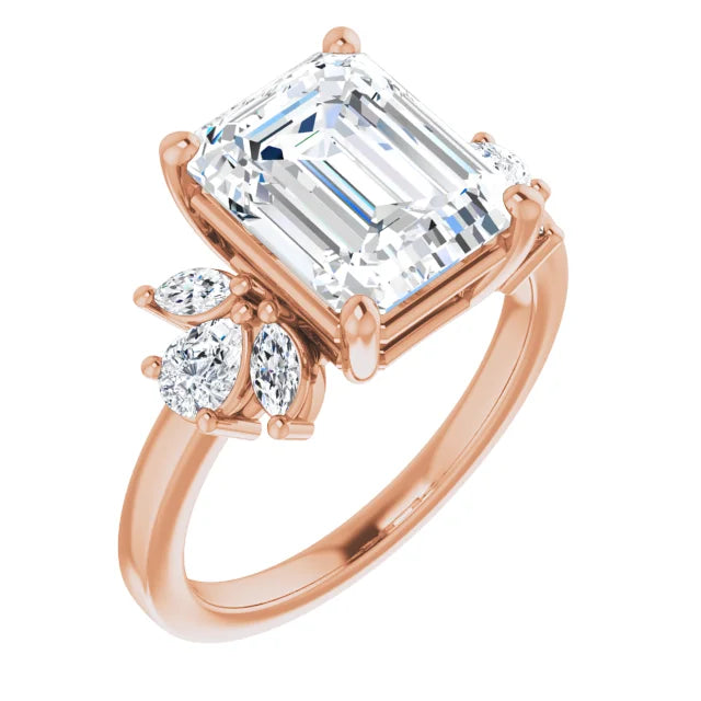 Rose Gold Emerald Engagement Ring