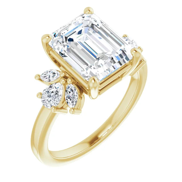 Yellow Gold Emerald Engagement Ring