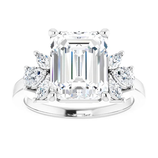 White Gold Emerald Engagement Ring