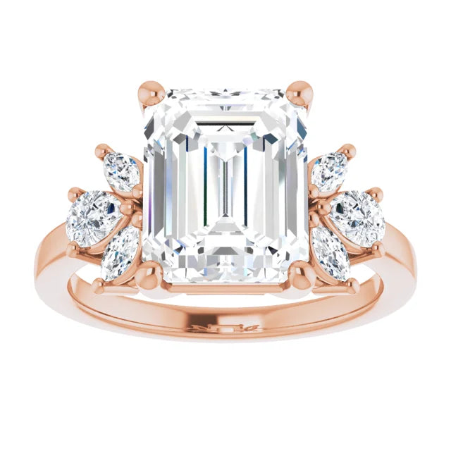 Rose Gold Emerald Engagement Ring
