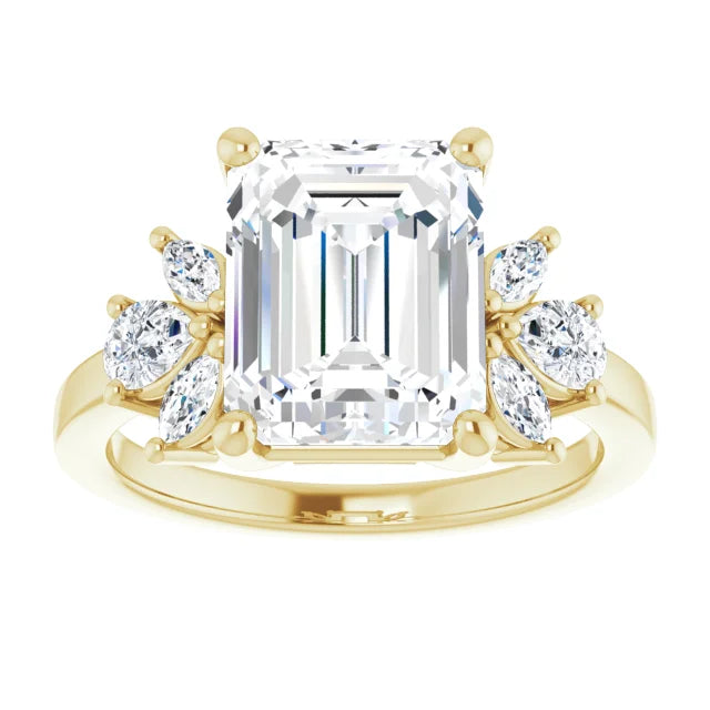 Yellow Gold Emerald Engagement Ring