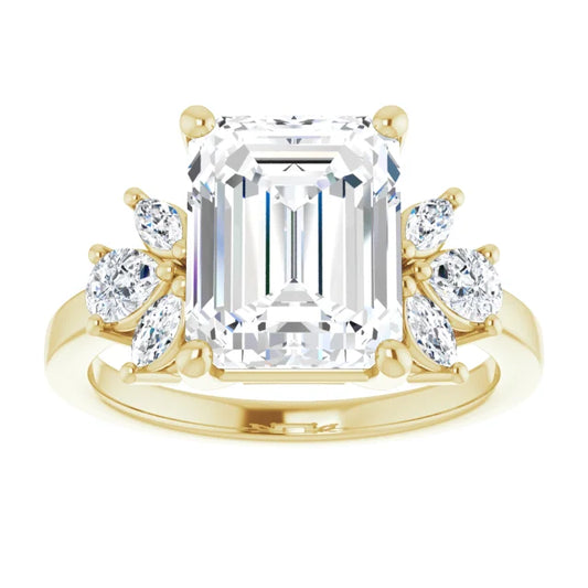 Yellow Gold Emerald Engagement Ring