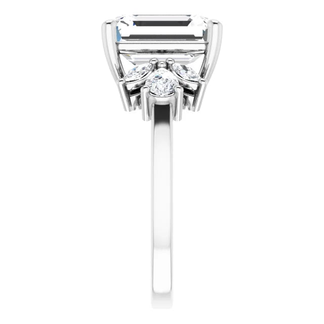 White Gold Emerald Engagement Ring