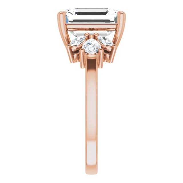 Rose Gold Emerald Engagement Ring