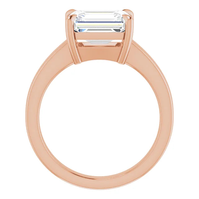 Rose Gold Emerald Cut Solitaire Engagement Ring