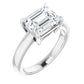 White Gold Emerald Cut Solitaire Engagement Ring
