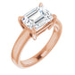 Rose Gold Emerald Cut Solitaire Engagement Ring