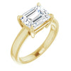 Yellow Gold Emerald Cut Solitaire Engagement Ring