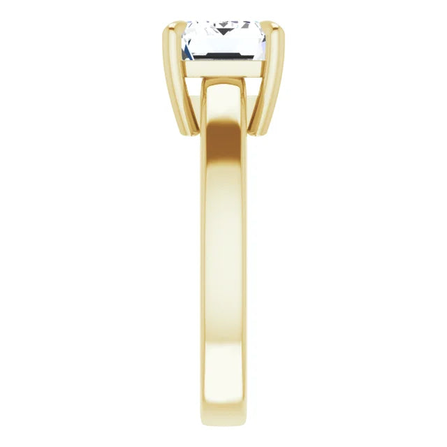 Yellow Gold Emerald Cut Solitaire Engagement Ring