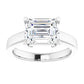 White Gold Emerald Cut Solitaire Engagement Ring