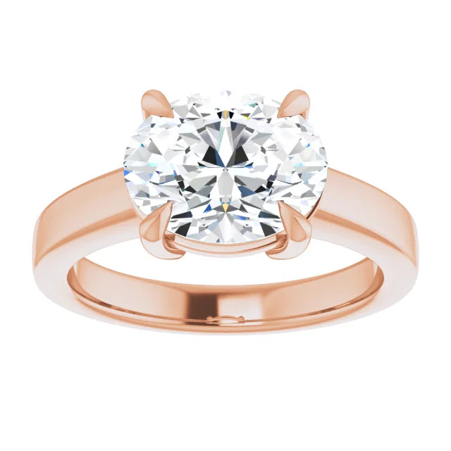 Rose Gold Oval Solitaire Engagement Ring