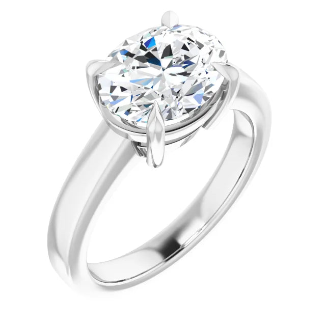 White Gold Oval Solitaire Engagement Ring