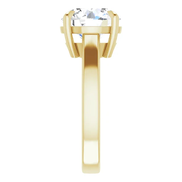 Yellow Gold Oval Solitaire Engagement Ring