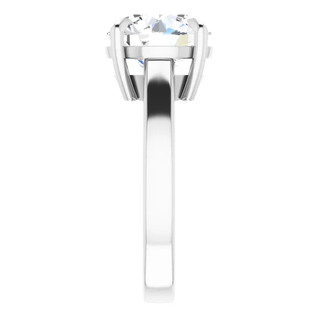White Gold Oval Solitaire Engagement Ring