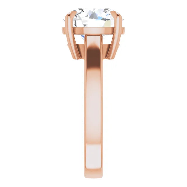 Rose Gold Oval Solitaire Engagement Ring