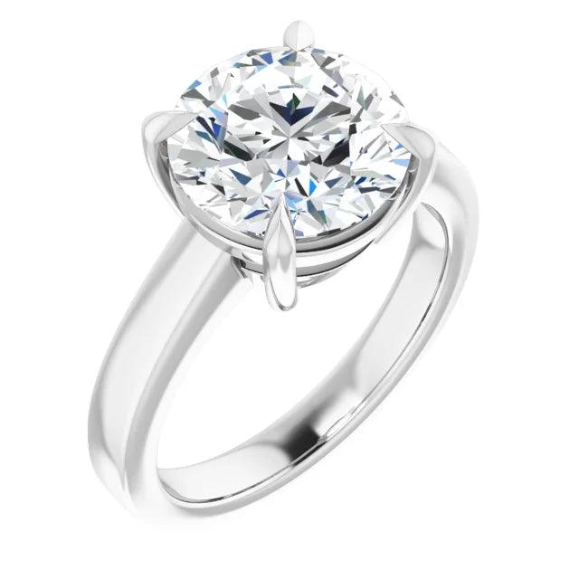 White Gold Round Solitaire Engagement Ring