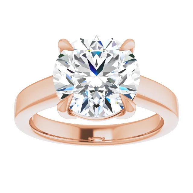 Rose Gold Round Solitaire Engagement Ring