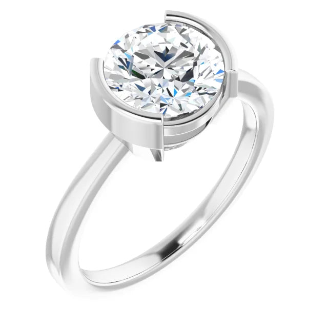 White Gold Round Solitaire Engagement Ring